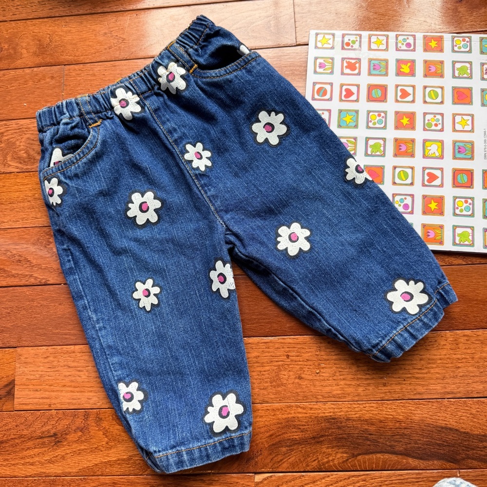 Vintage The Children’s Place Floral Bubble Jeans, 6-9m